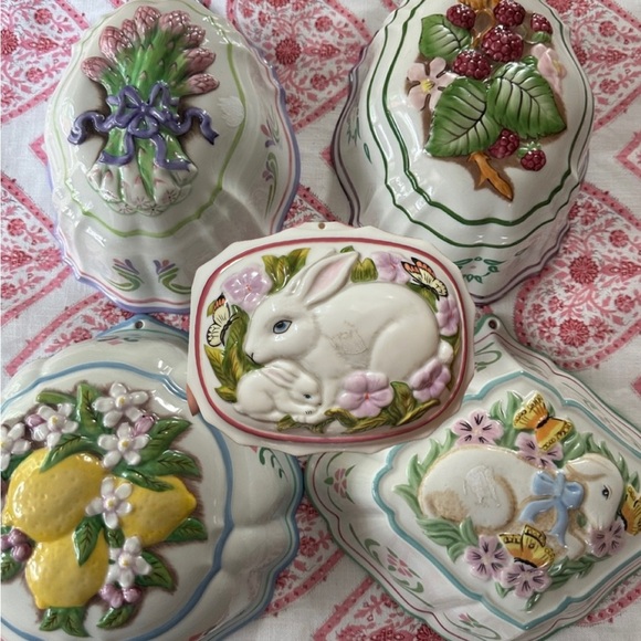 Le Cordon Bleu Franklin Mint Ceramic Jello Molds wall hanging set of 5 1986 - Picture 1 of 16